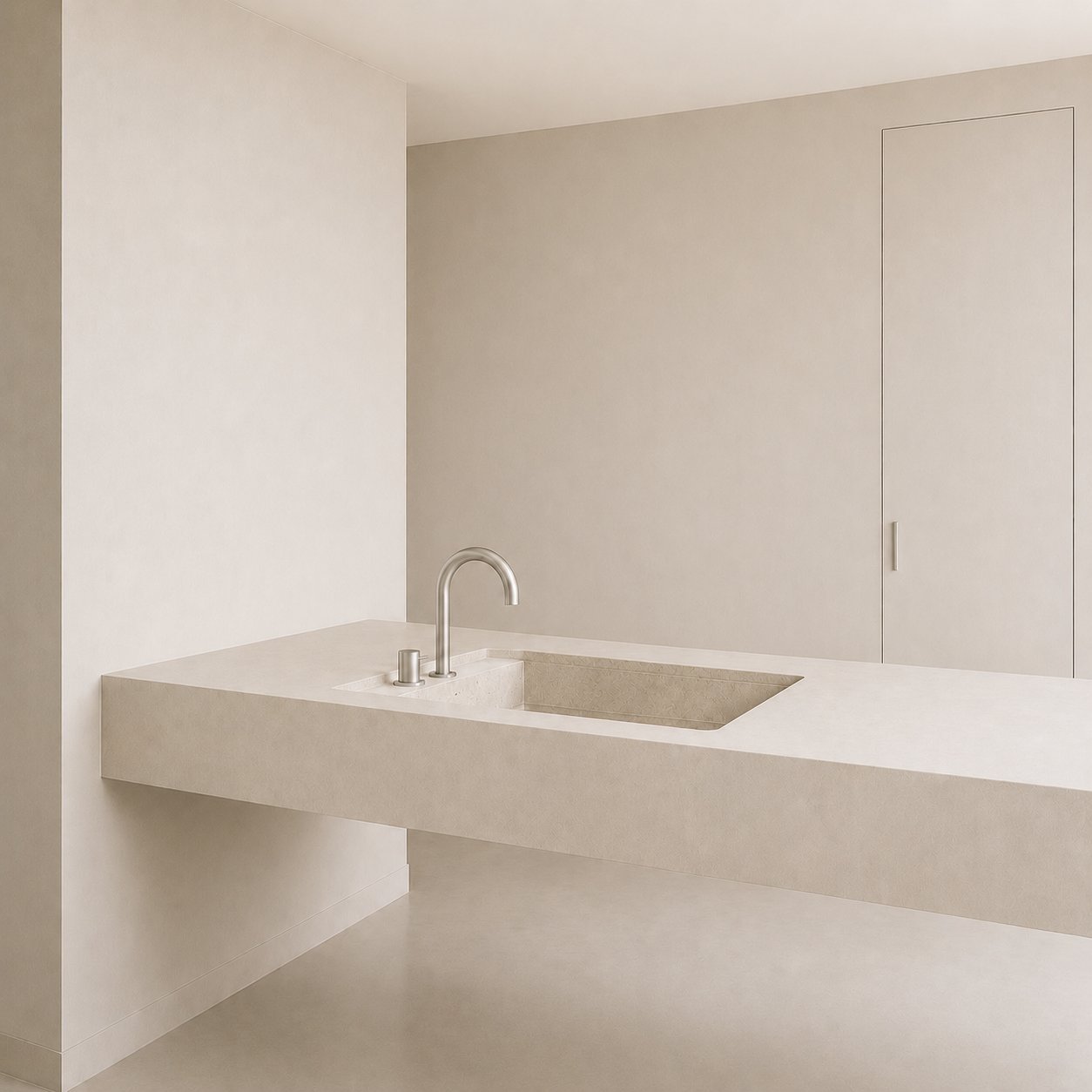 Wastafel in microcement