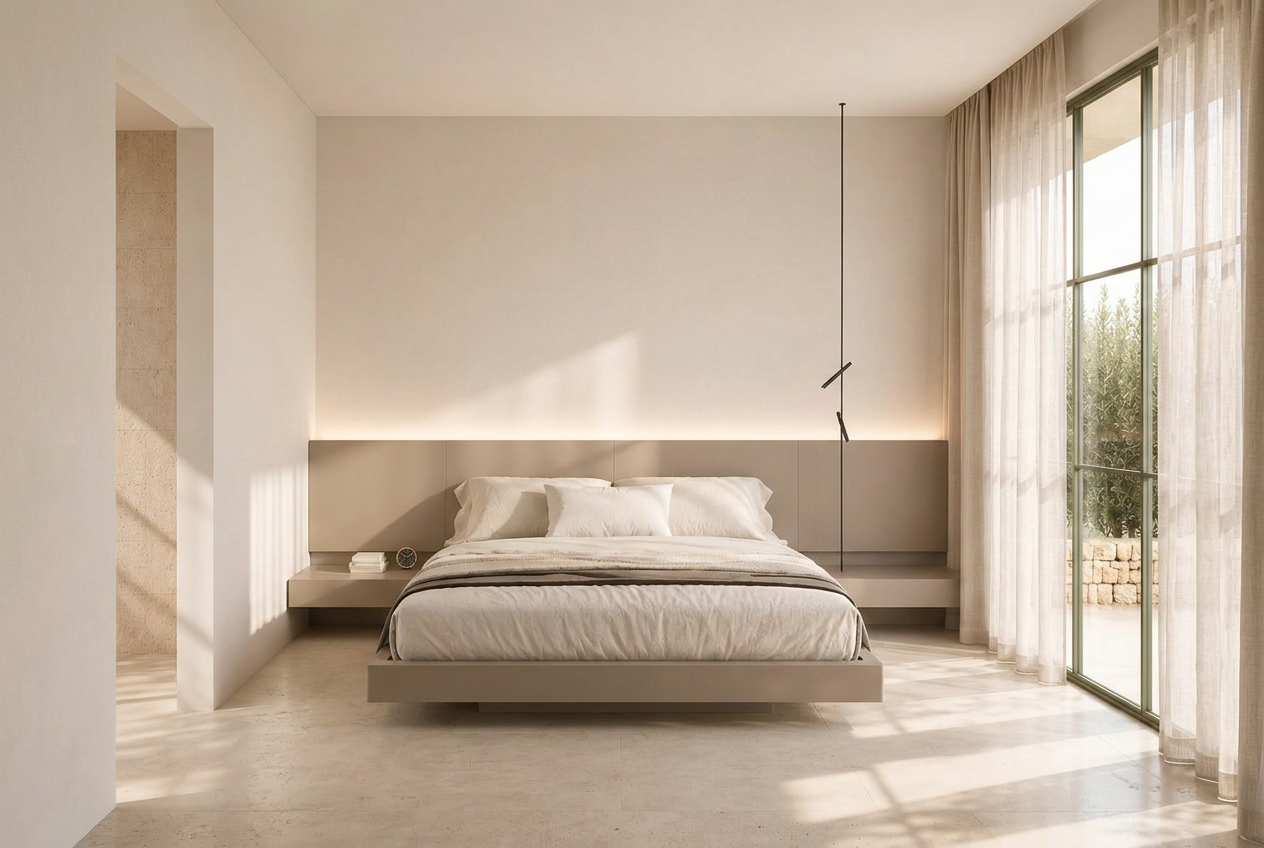 Ontwerpimpressie van slaapkamer
